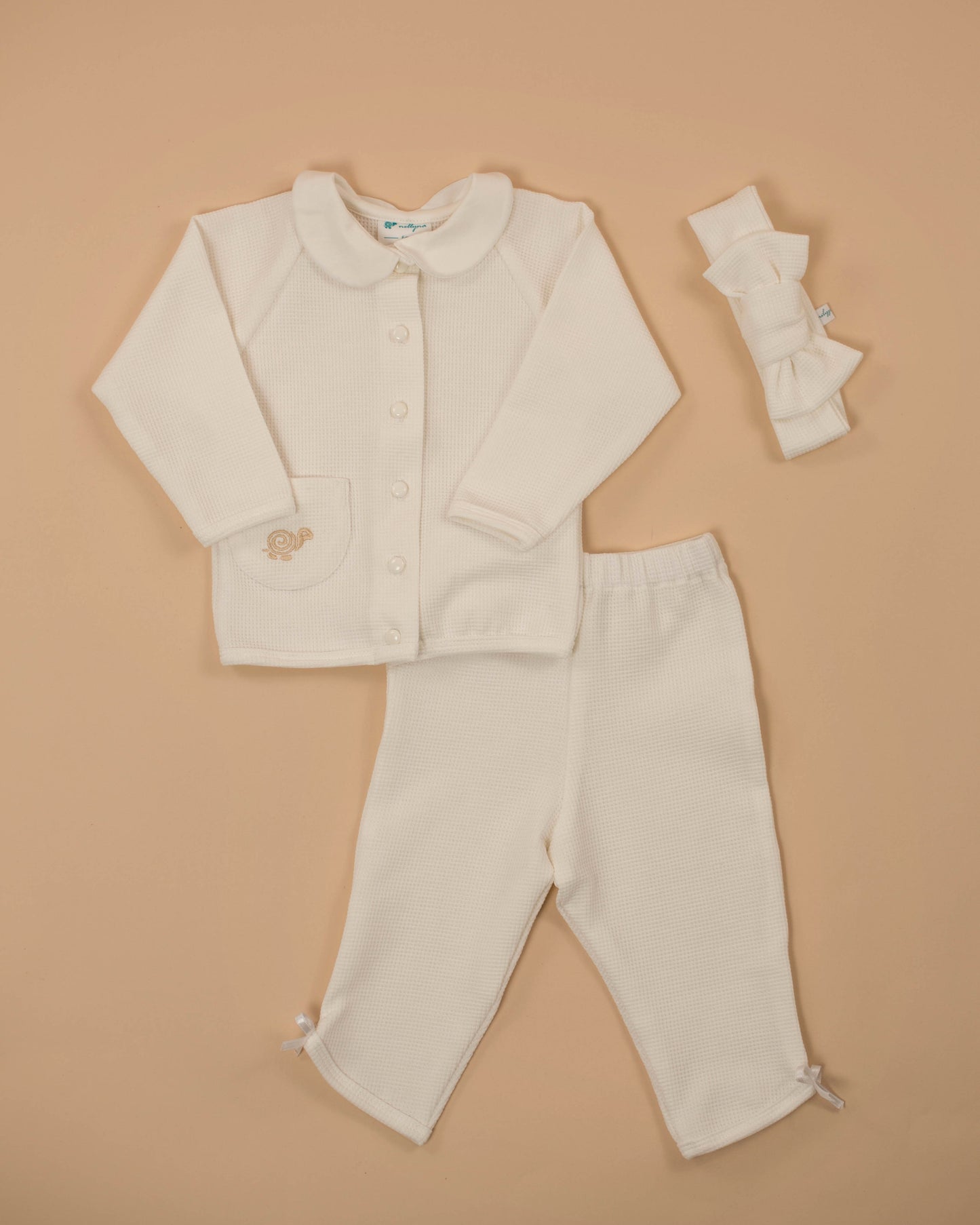 Baby Girl Waffle 2 Piece Set (Collar)